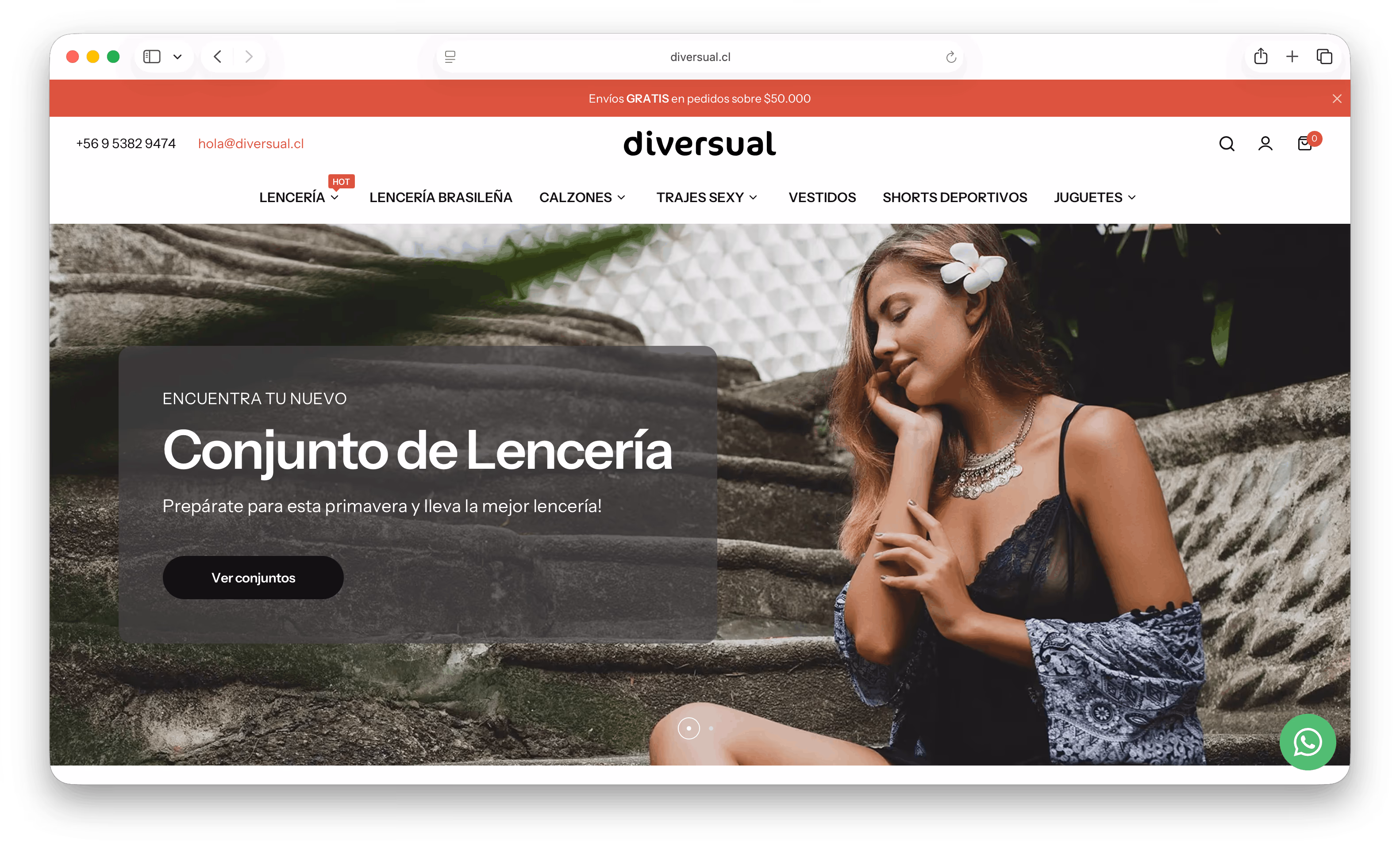 Captura del sitio Diversual