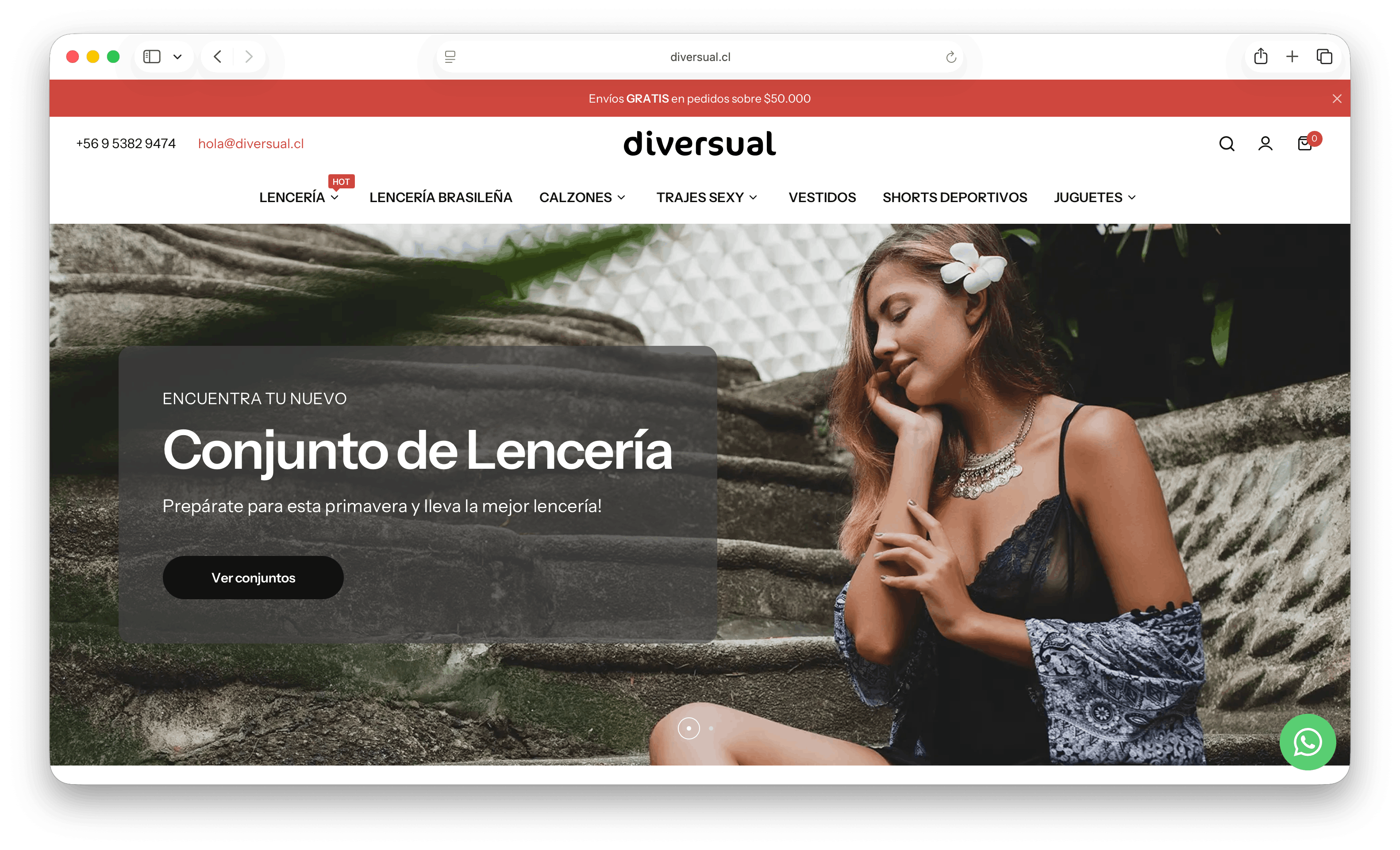Captura del sitio Diversual