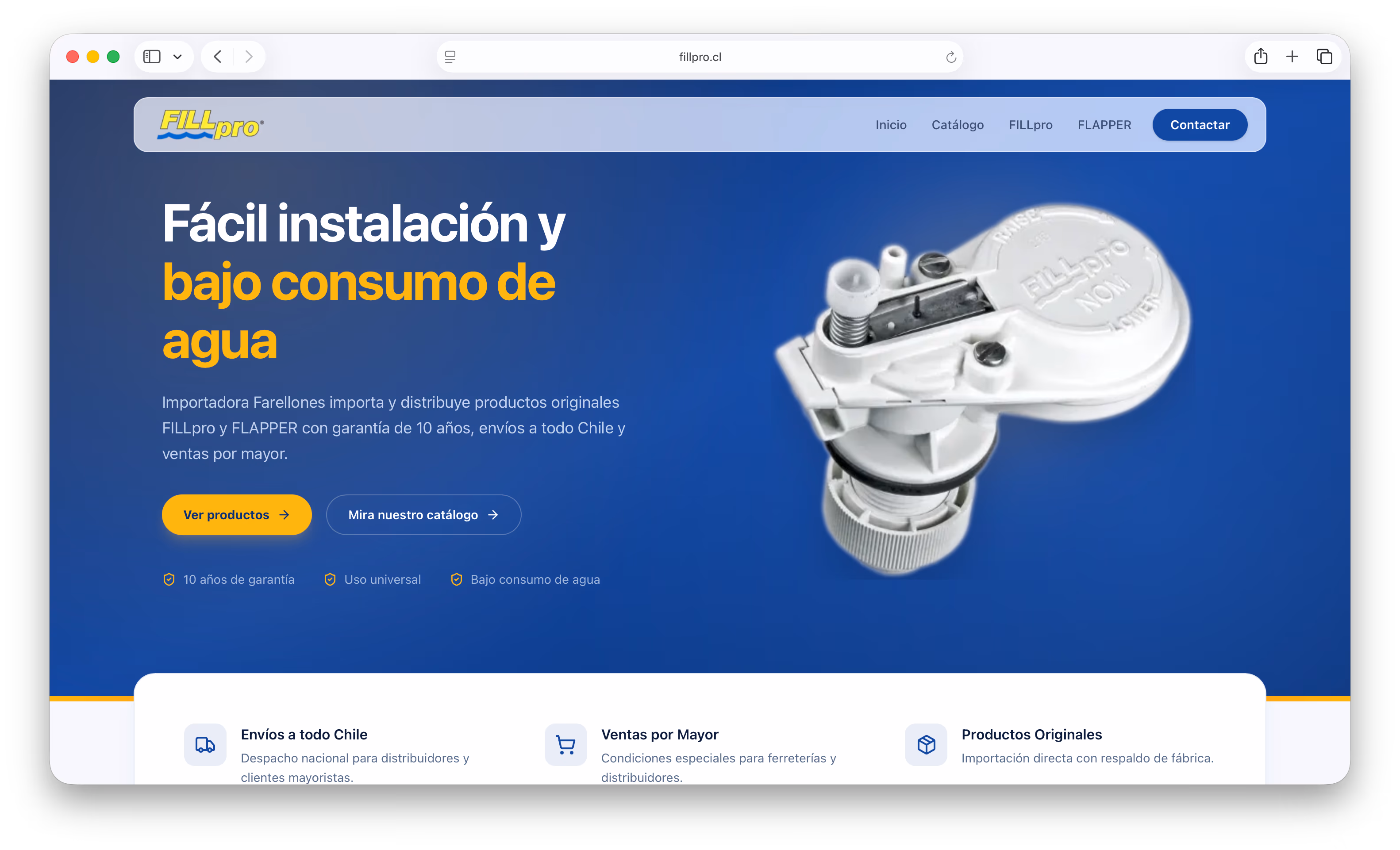 Captura del sitio Fillpro